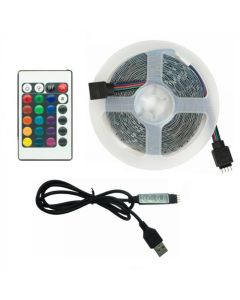 5V 2835 LED Light Strips USB IR Controller Ribbon Lamp For Festival Party Bedroom RGB BackLight 5M