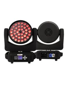 LED 36x18W Button Version Led Zoom Moving Head 6in1 RGBWA UV Wash DMX With Fight Case Controller For NightClub DJ Disco Party