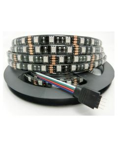 Black PCB 5M 300 LEDs Waterproof RGB 5050 DC 12V LED Strip Light