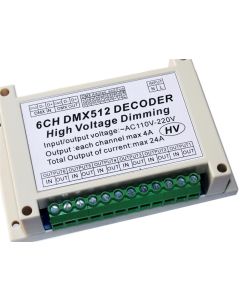 DMX-HVDIM-6CH DMX512 Decoder 6 Channels Dmx Signal Control Led Dimmer
